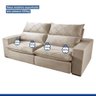 Sofá Viena Retratil/reclinavel 2,50 Mts Tec. Suede Veludo com Molas Ensacadas - Celflex Bege Claro - 4