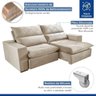 Sofá Viena Retratil/reclinavel 2,50 Mts Tec. Suede Veludo com Molas Ensacadas - Celflex Bege Claro - 5