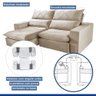 Sofá Viena Retratil/reclinavel 2,50 Mts Tec. Suede Veludo com Molas Ensacadas - Celflex Bege Claro - 3