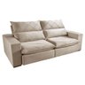 Sofá Viena Retratil/reclinavel 2,50 Mts Tec. Suede Veludo com Molas Ensacadas - Celflex Bege Claro - 8