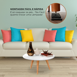 Mesa De Centro Márcia iGA Sala Luxo Pés De Madeira Maciça - 2 Mesa De Centro Márcia iGA Sala Luxo Pés De Madeira Maciça - 2