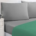 Ver imagem 1 de Jogo de Cama Malha Lençol 100% Algodão Gran Moratta 4 Peças King - Verde Jade-cinza