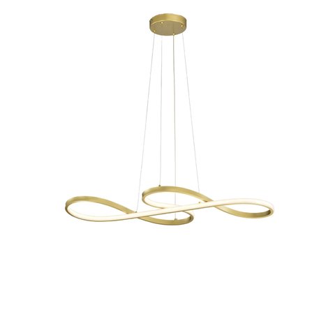 Pendente Moderno Dourado 80cm Led 36w 3000k Bivolt 14534-pl