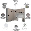 Ver imagem 3 de Guarda Roupa Solteiro Modulado Cp08 Taiga Branco/cinnamon L01 - Mpozenato