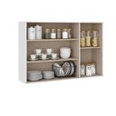Ver imagem 1 de Armário Aéreo Milla com Portas de Vidro e Branco Mdf 120cm Carraro