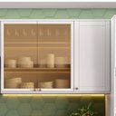 Ver imagem 7 de Armário Aéreo Milla com Portas de Vidro e Branco Mdf 120cm Carraro