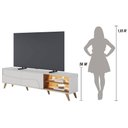 Ver imagem 4 de Rack Bancada Amalfi para TV 75" 216cm MDF-MDP com LED Off White Matte-Freijó