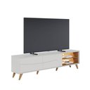 Ver imagem 6 de Rack Bancada Amalfi para TV 75" 216cm MDF-MDP com LED Off White Matte-Freijó