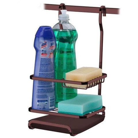Suporte para Sabao/Detergente/Esponja Bronze 2804Bz Aramados Future