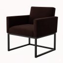 Ver imagem 6 de Kit 2 Poltronas Reforçada para Recepção Base Metálica Preto Marrom