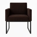 Ver imagem 7 de Kit 2 Poltronas Reforçada para Recepção Base Metálica Preto Marrom