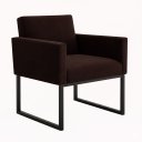 Ver imagem 4 de Kit 2 Poltronas Reforçada para Recepção Base Metálica Preto Marrom