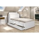 Ver imagem 1 de Cama Solteiro Tamires com Baú e Auxiliar Branco Cambel Móveis
