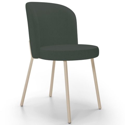 Cadeira para Sala de Jantar Cozinha Estofada Gavi Arena L02 Linho Verde Musgo - Lyam Decor