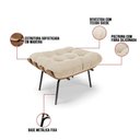 Ver imagem 3 de Kit 02 Puffs Costela Suede Bege Base Metálica Preto D’Rossi
