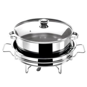 Rechaud Redondo 10 Lts Banho Maria com Tampa de Vidro 5671 Zanella