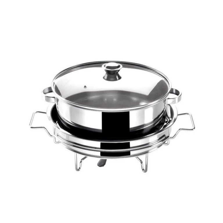 Rechaud Redondo 10 Lts Banho Maria com Tampa de Vidro 5671 Zanella