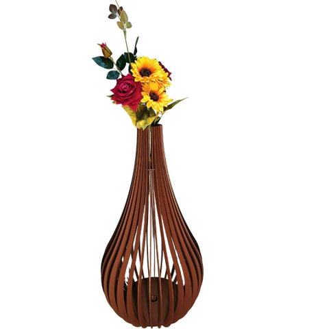 Vaso de Chão Decorativo Grande Capadócia Mdf:marrom/90x40cm
