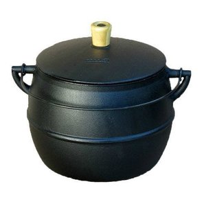 Caldeirão Bojudo Com Tampa De Ferro 10 Litros Panela Mineira