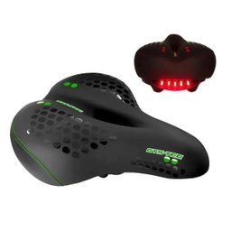 Selim com Luz Led Bicicleta Banco Gts Tec Vazado - Verde - 1