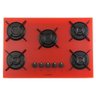 Cooktop 5 Bocas a Gás Fornello Vermelho FOR05VE Bivolt - 4