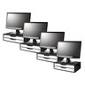 Conj com 4 Suportes Para Monitor em MDF BLACK Piano com 2 Gavetas BRANCAS - 1