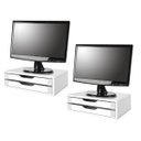 Ver imagem 1 de Conj com 2 Suportes para Monitor em MDF Branco com 2 Gavetas