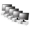 Conj com 5 Suportes Para Monitor em MDF Branco com 2 Gavetas Brancas - 1