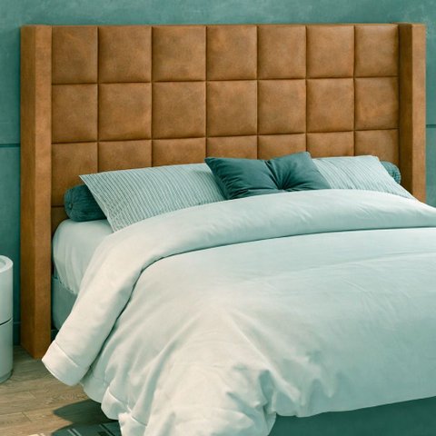 Cabeceira para Cama Box King 213cm Tratto Courino Caramelo - Sallar Home