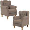 Ver imagem 1 de Kit 02 Poltronas Decorativa para Sala de Estar Yara P02 Bouclê Bege - Lyam Decor