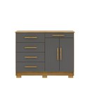 Ver imagem 3 de Cômoda Sapateira Sirius 5 Gavetas 2 Portas - Nature/alascavila Rica