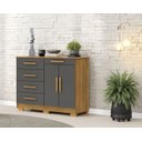 Ver imagem 1 de Cômoda Sapateira Sirius 5 Gavetas 2 Portas - Nature/alascavila Rica