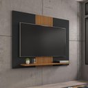Ver imagem 2 de Painel Sala Compact para TV até 50 Polegadas Preto Fosco/Naturale/Ripa
