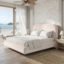 Ver imagem 4 de Cama Queen Flutuante com Cabeceira 160cm Aura W01 Suede Bege - Lyam Decor