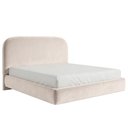Ver imagem 2 de Cama Queen Flutuante com Cabeceira 160cm Aura W01 Suede Bege - Lyam Decor