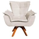 Ver imagem 5 de Kit 1 Namoradeira e 1 Poltrona Giratória Opala Suede Bege