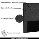 Ver imagem 3 de Cabeceira Decorativa King Size 1,95M Tàzio Suede Preto - Gran Belo