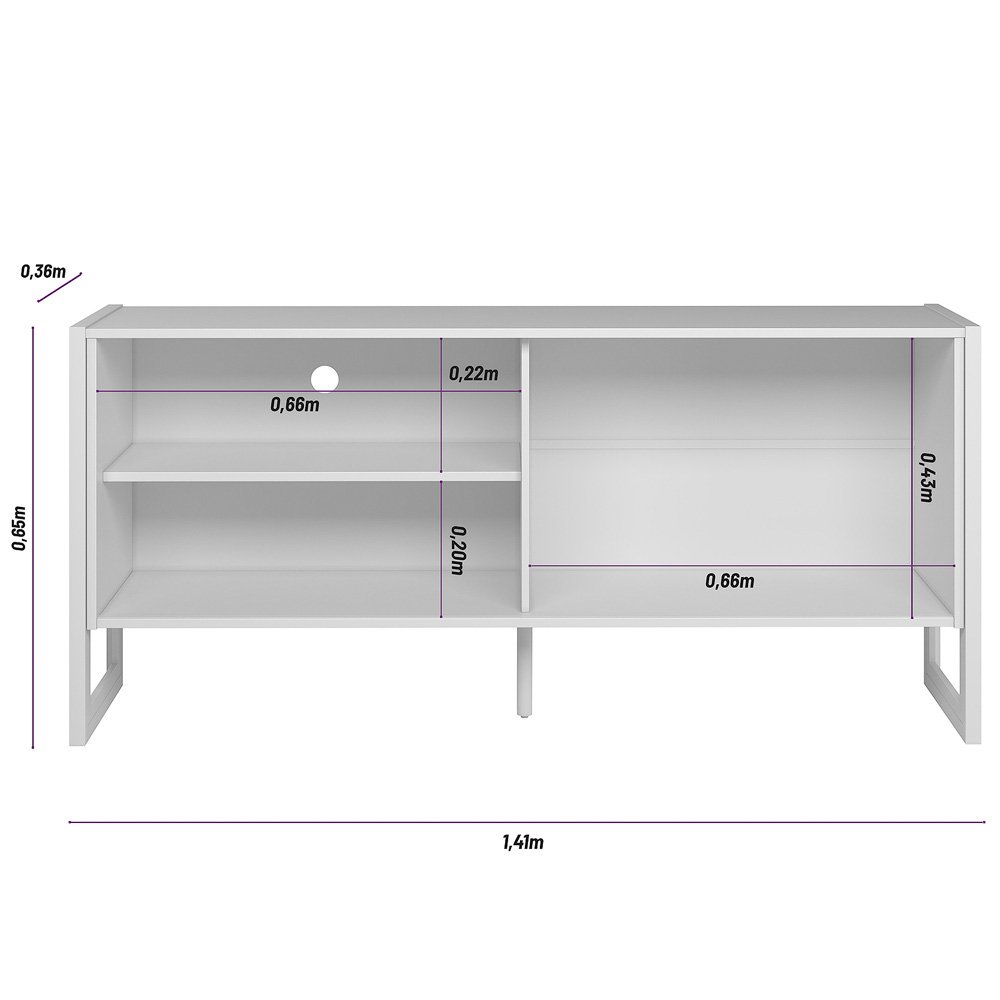 Rack para Tv até 55 Polegadas Belluno com 1 Porta - Nature / Off White - 2