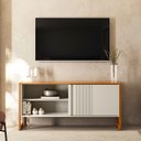 Ver imagem 1 de Rack para Tv até 55 Polegadas Belluno com 1 Porta - Nature / Off White