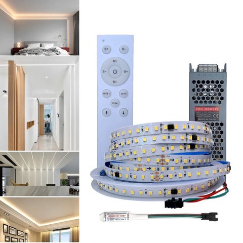Fita Led Efeito Sequencial 24v 10m + Controle Remoto + Fonte:24v/branco-frio/24v