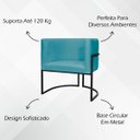 Ver mais imagens de Poltrona Decorativa para Recepção Luna Suede Base de Ferro Preto
