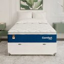 Ver mais imagens de Cama Box Baú Viúva + Colchão Comfort Class Pillow Top Azul/suede Branco
