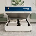 Ver imagem 6 de Cama Box Baú Viúva + Colchão Comfort Class Pillow Top Azul/suede Branco