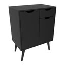 Ver imagem 5 de Gabinete Banheiro 60cm 2 Portas e 1 gaveta Retrô Multimóveis CR10118 Preto