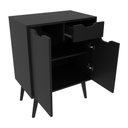 Ver imagem 4 de Gabinete Banheiro 60cm 2 Portas e 1 gaveta Retrô Multimóveis CR10118 Preto