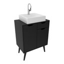 Ver imagem 1 de Gabinete Banheiro 60cm 2 Portas e 1 gaveta Retrô Multimóveis CR10118 Preto