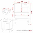 Ver imagem 3 de Gabinete Banheiro 60cm 2 Portas e 1 gaveta Retrô Multimóveis CR10118 Preto