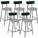 Ver imagem 1 de Kit 05 Banquetas Baixa Cozinha e Sala Jantar Bancada Milão L02 Facto Verde Linho Bege - lyam decor L