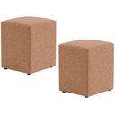 Ver imagem 1 de Kit 02 Puffs Quadrado L02 Decorativo Linho Rosê - Lyam Decor