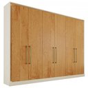 Ver imagem 6 de Guarda-Roupa Casal Argos 6 Portas 6 Gavetas 100% Mdf Off White/Peroba - Mademarques